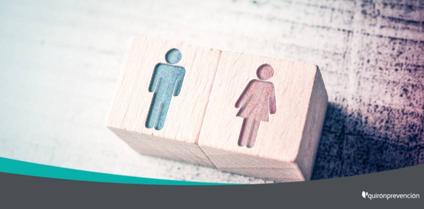 iconos en forma de dado de mujer y hombre imagen grande
