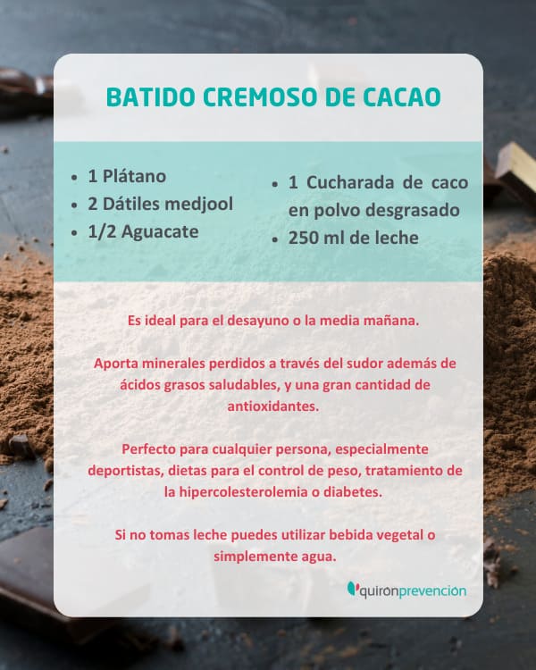 Batido cremoso de cacao