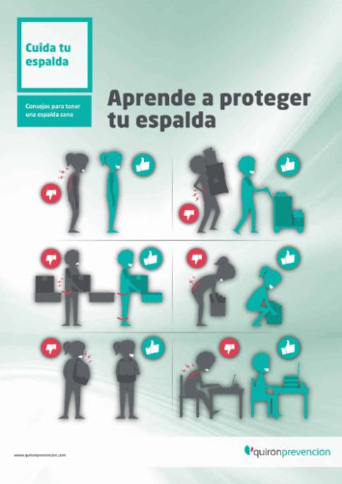 infografía de cómo proteger la espalda al cargar