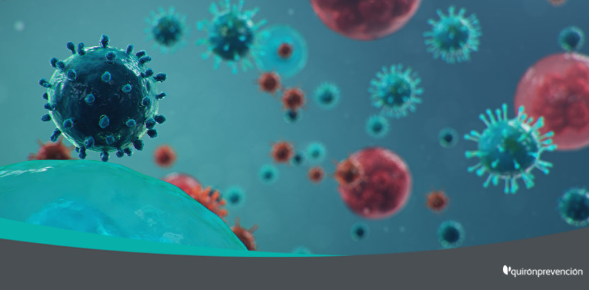 simulación de virus covid imagen grande